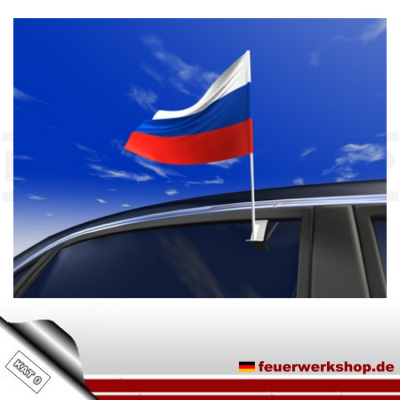 Autoflagge mit russischer Fahne zum anstecken ans Autofenster
