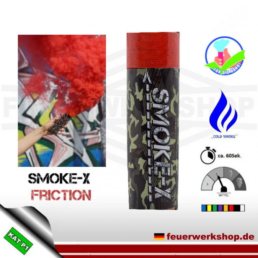 Rauchgranate SMOKE-X mit Reibzündung (Friction) in Rot