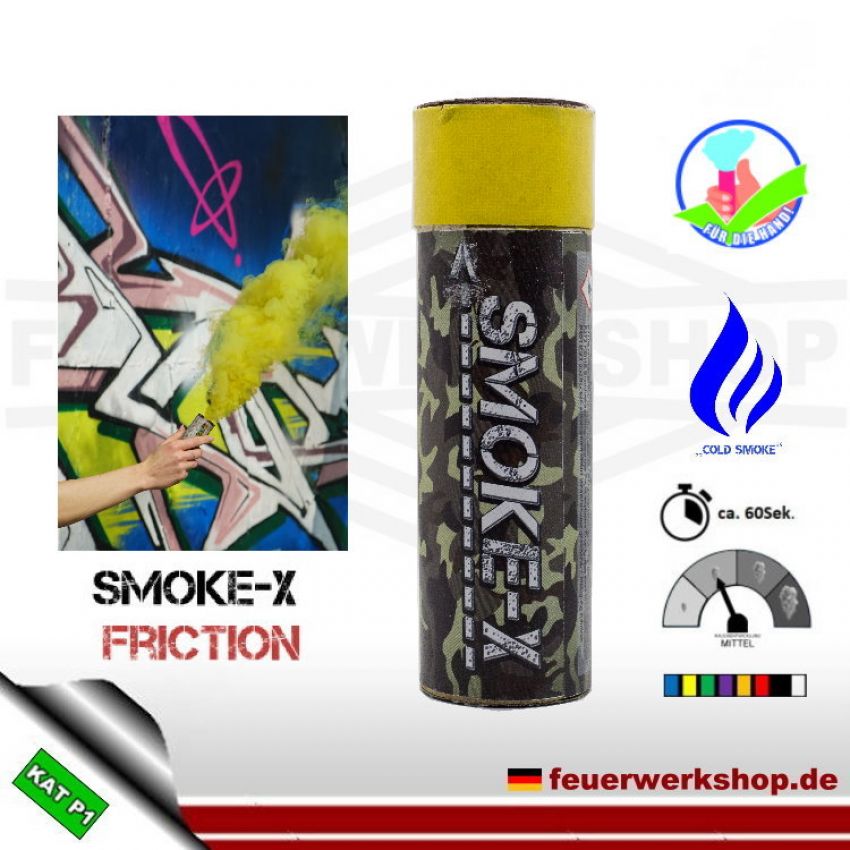 SMOKE-X Rauchgranate mit Reibzündung (Friction) in gelb