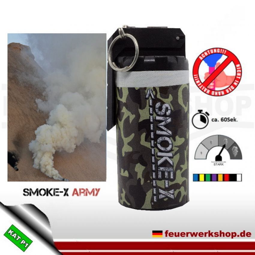 SMOKE-X *Army* Rauchgranate groß mit Kipphebel - Weiß