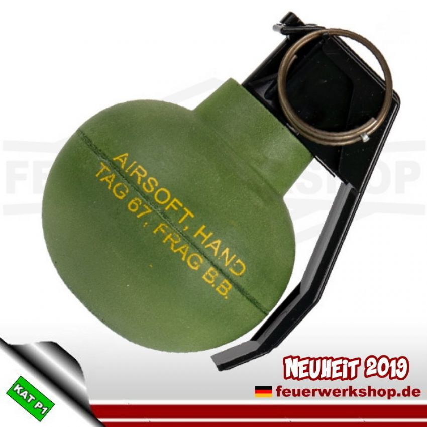 Taginn TAG-67 (Frag B.B.) Paintball / Airsoft Splittergranate mit Kipphebel