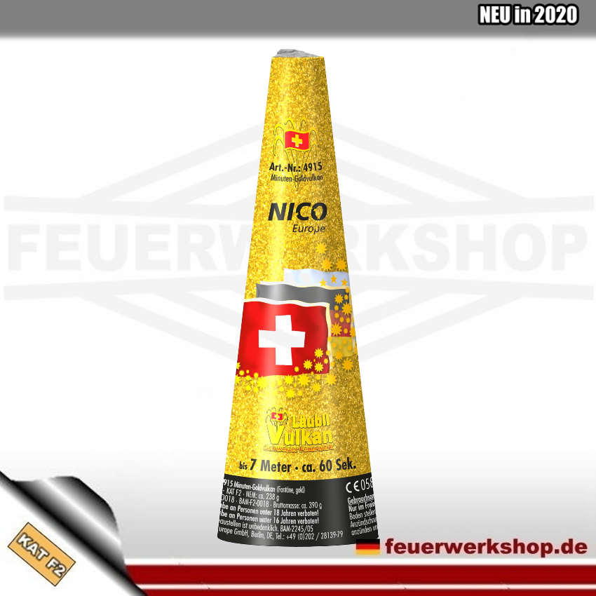 Schweizer Gold-Silvestervulkan von Nico Feuerwerk