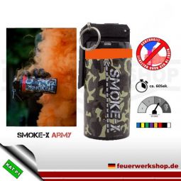 *Army* Rauchgranate von SMOKE-X groß mit Kipphebel - Orange